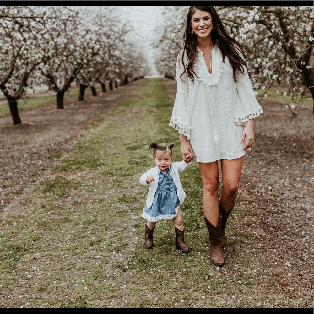 White fringe shirt dress